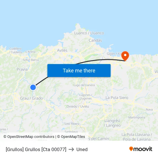[Grullos]  Grullos [Cta 00077] to Uned map