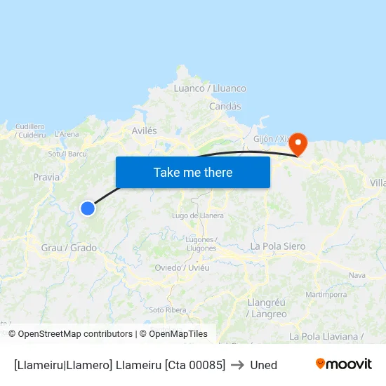 [Llameiru|Llamero]  Llameiru [Cta 00085] to Uned map