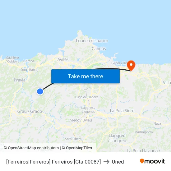 [Ferreiros|Ferreros]  Ferreiros [Cta 00087] to Uned map