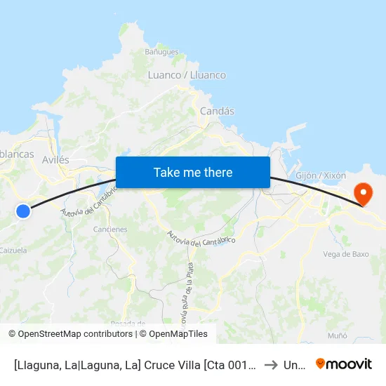 [Llaguna, La|Laguna, La]  Cruce Villa [Cta 00126] to Uned map