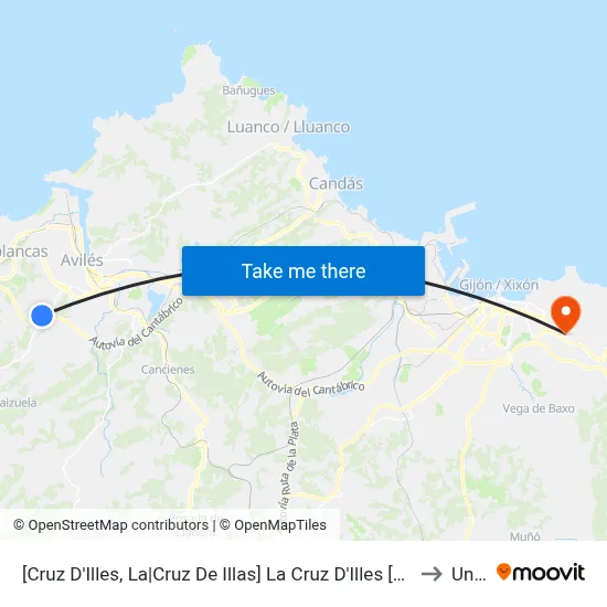 [Cruz D'Illes, La|Cruz De Illas]  La Cruz D'Illes [Cta 00129] to Uned map