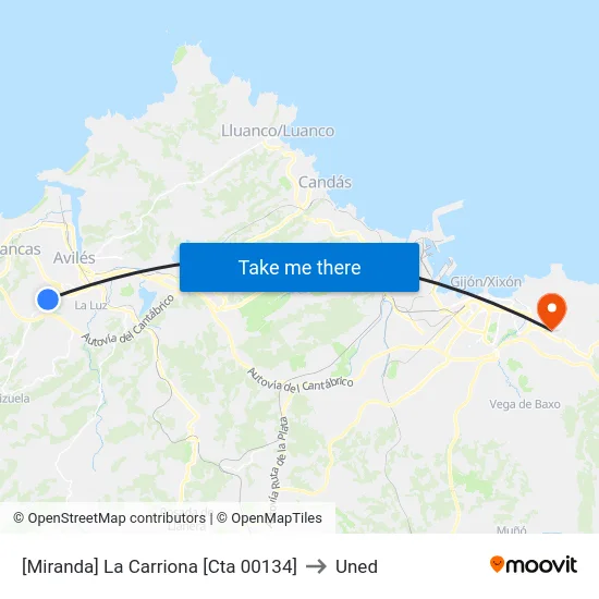 [Miranda]  La Carriona [Cta 00134] to Uned map