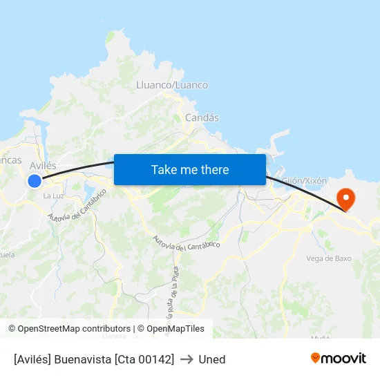 [Avilés]  Buenavista [Cta 00142] to Uned map