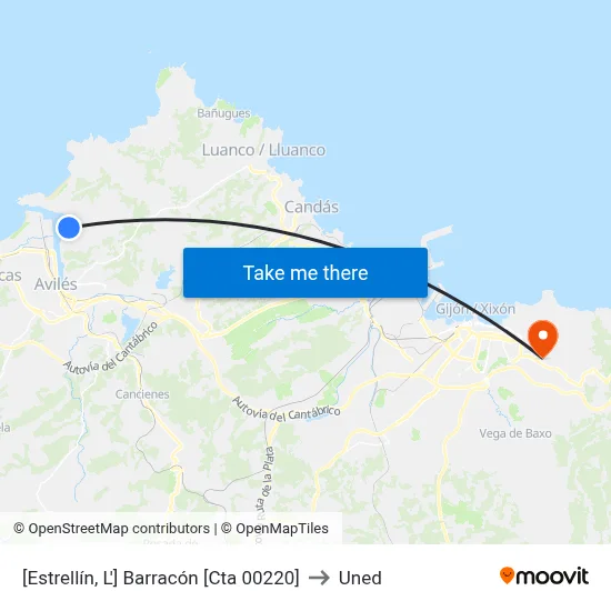 [Estrellín, L']  Barracón [Cta 00220] to Uned map
