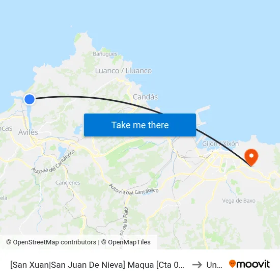 [San Xuan|San Juan De Nieva]  Maqua [Cta 00225] to Uned map