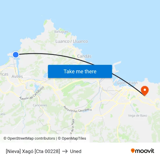 [Nieva]  Xagó [Cta 00228] to Uned map