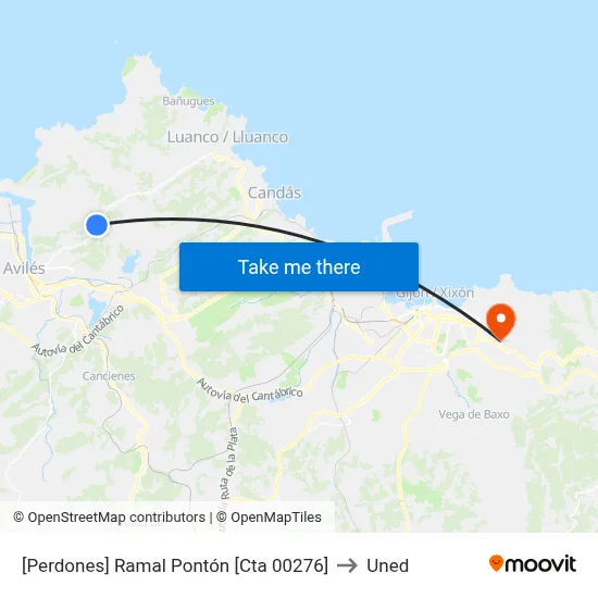 [Perdones]  Ramal Pontón [Cta 00276] to Uned map
