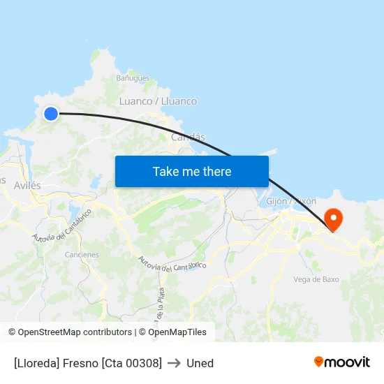 [Lloreda]  Fresno [Cta 00308] to Uned map