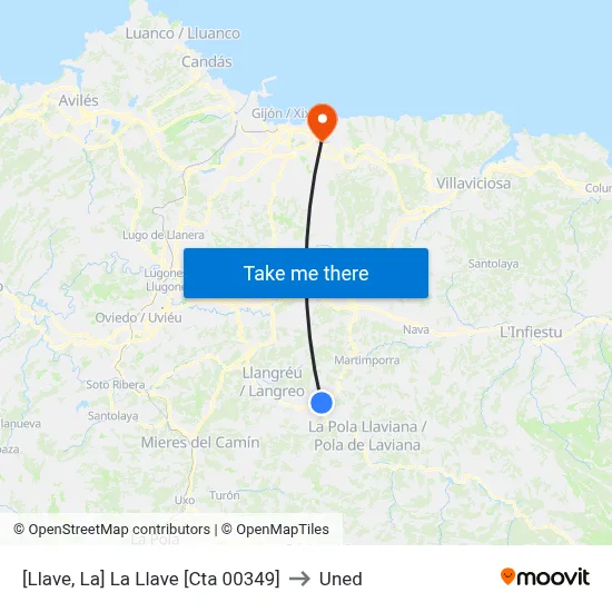 [Llave, La]  La Llave [Cta 00349] to Uned map