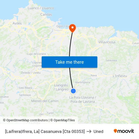 [Laifrera|Ifrera, La]  Casanueva [Cta 00353] to Uned map