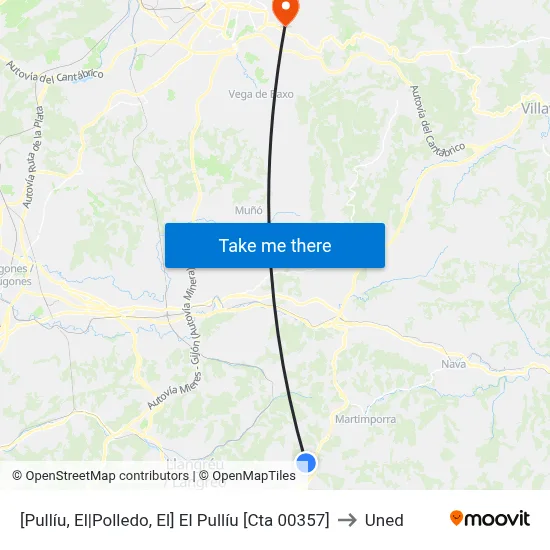 [Pullíu, El|Polledo, El]  El Pullíu [Cta 00357] to Uned map