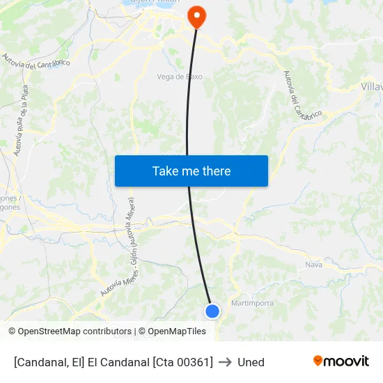 [Candanal, El]  El Candanal [Cta 00361] to Uned map