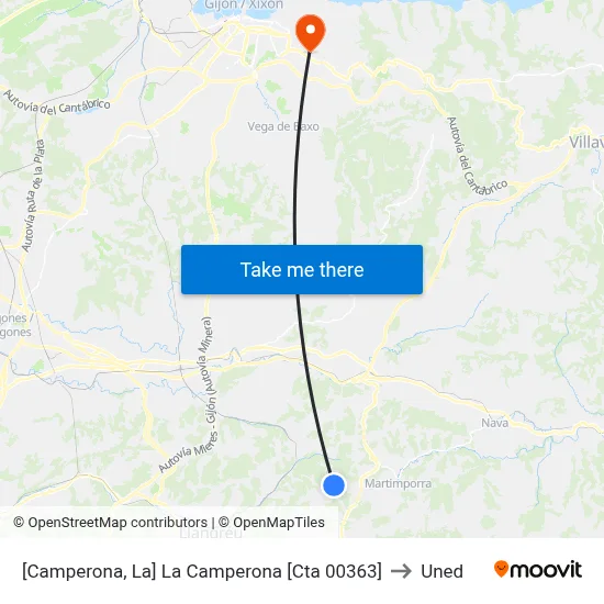 [Camperona, La]  La Camperona [Cta 00363] to Uned map