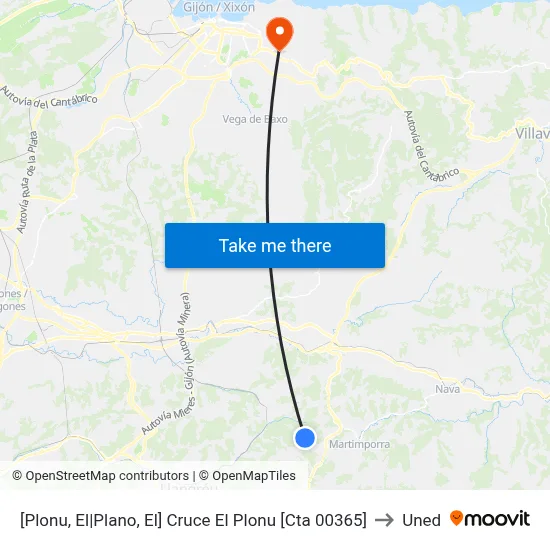 [Plonu, El|Plano, El]  Cruce El Plonu [Cta 00365] to Uned map
