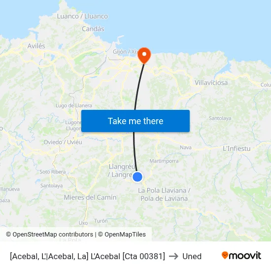 [Acebal, L'|Acebal, La]  L'Acebal [Cta 00381] to Uned map