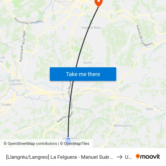 [Llangréu/Langreo]  La Felguera - Manuel Suárez García [Cta 00420] to Uned map