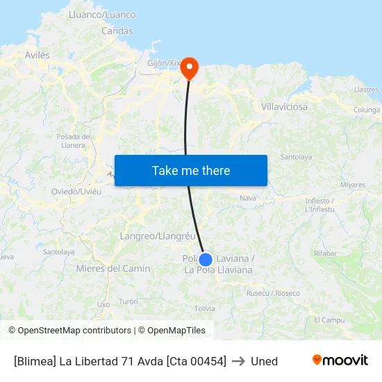 [Blimea]  La Libertad 71 Avda [Cta 00454] to Uned map