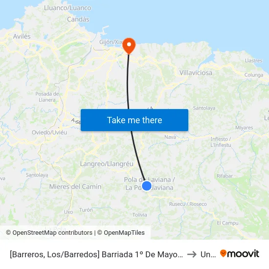 [Barreros, Los/Barredos]  Barriada 1º De Mayo [Cta 00459] to Uned map