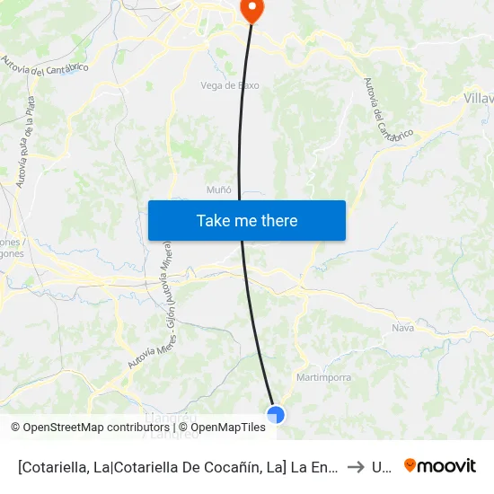 [Cotariella, La|Cotariella De Cocañín, La]  La Encarnada [Cta 00474] to Uned map