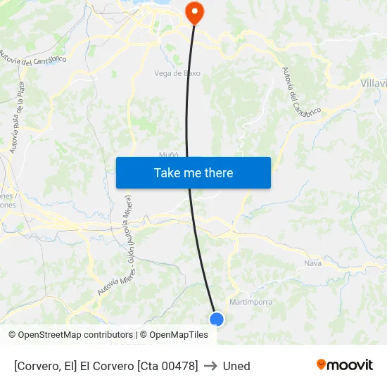 [Corvero, El]  El Corvero [Cta 00478] to Uned map
