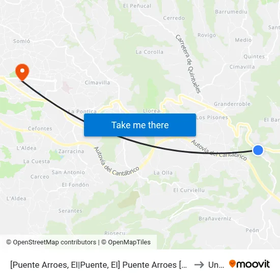 [Puente Arroes, El|Puente, El]  Puente Arroes [Cta 00514] to Uned map