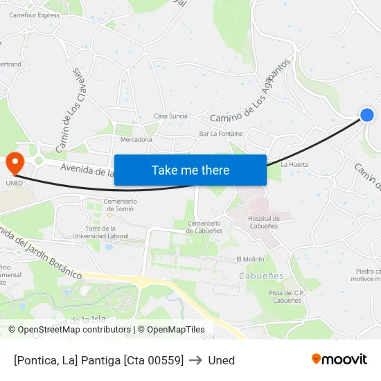 [Pontica, La]  Pantiga [Cta 00559] to Uned map