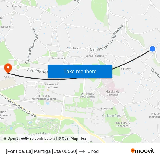 [Pontica, La]  Pantiga [Cta 00560] to Uned map