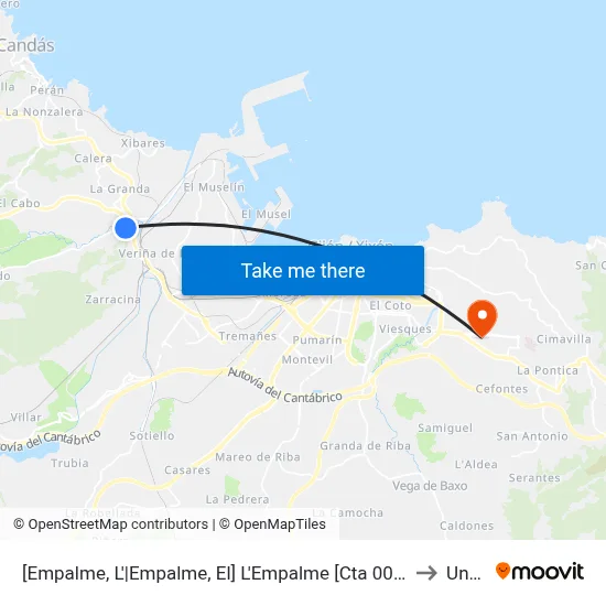 [Empalme, L'|Empalme, El]  L'Empalme [Cta 00578] to Uned map