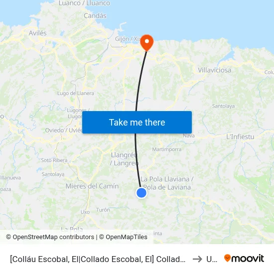 [Colláu Escobal, El|Collado Escobal, El]  Collado Escobal [Cta 00653] to Uned map