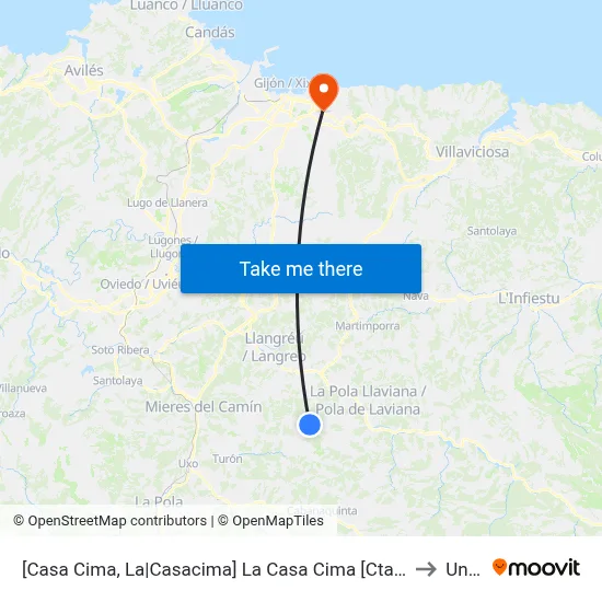 [Casa Cima, La|Casacima]  La Casa Cima [Cta 00655] to Uned map