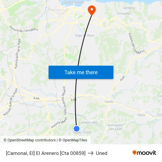 [Camonal, El]  El Arenero [Cta 00859] to Uned map