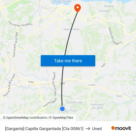 [Gargantá]  Capilla Gargantada [Cta 00861] to Uned map