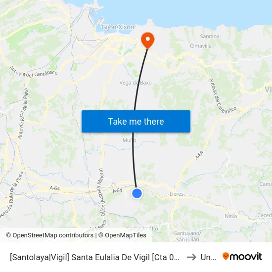 [Santolaya|Vigil]  Santa Eulalia De Vigil [Cta 00885] to Uned map