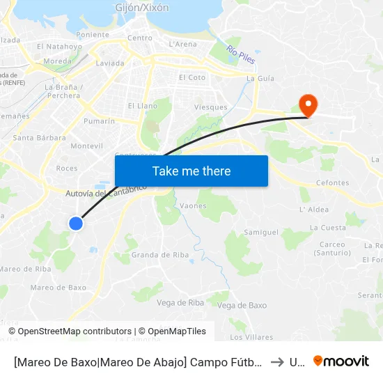 [Mareo De Baxo|Mareo De Abajo]  Campo Fútbol Federación [Cta 00919] to Uned map