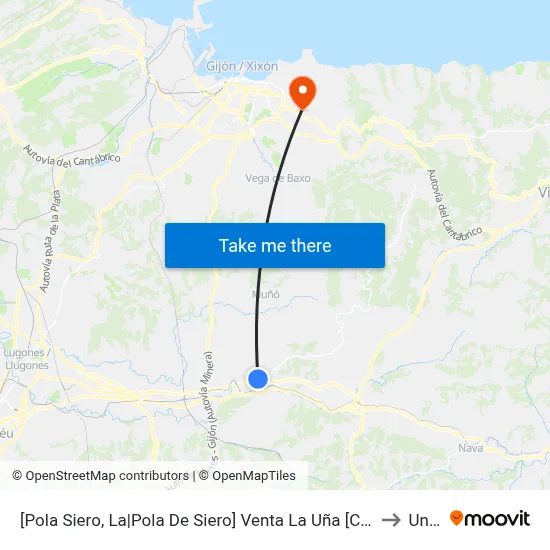 [Pola Siero, La|Pola De Siero]  Venta La Uña [Cta 00993] to Uned map