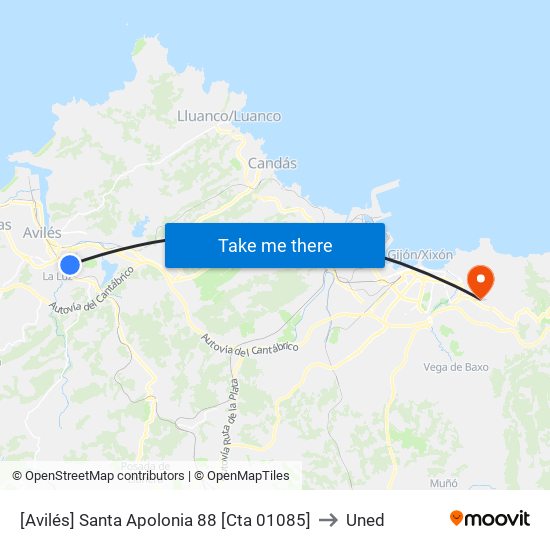 [Avilés]  Santa Apolonia 88 [Cta 01085] to Uned map