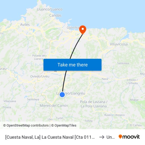 [Cuesta Naval, La]  La Cuesta Naval [Cta 01147] to Uned map