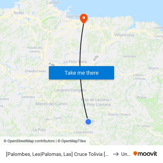 [Palombes, Les|Palomas, Las]  Cruce Tolivia [Cta 01331] to Uned map