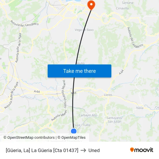[Güeria, La]  La Güeria [Cta 01437] to Uned map