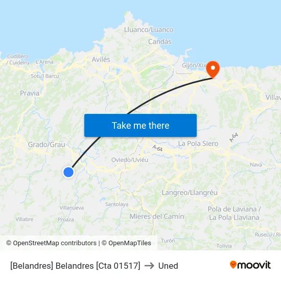 [Belandres]  Belandres [Cta 01517] to Uned map