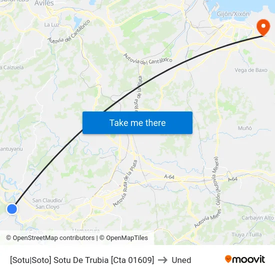 [Sotu|Soto]  Sotu De Trubia [Cta 01609] to Uned map