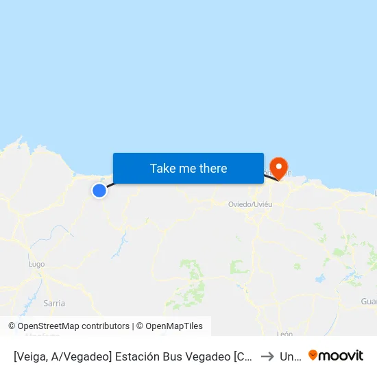 [Veiga, A/Vegadeo]  Estación Bus Vegadeo [Cta 01702] to Uned map