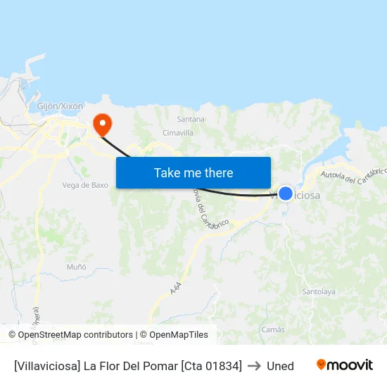 [Villaviciosa]  La Flor Del Pomar [Cta 01834] to Uned map