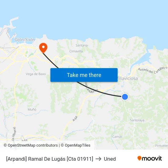 [Arpandi]  Ramal De Lugás [Cta 01911] to Uned map
