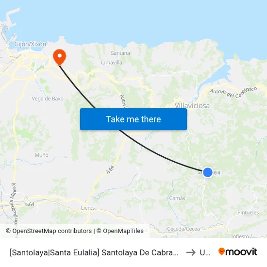 [Santolaya|Santa Eulalia]  Santolaya De Cabranes [Cta 01916] to Uned map