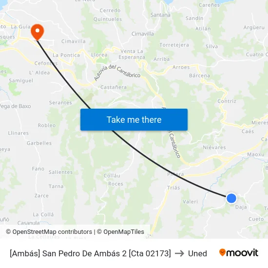 [Ambás]  San Pedro De Ambás 2 [Cta 02173] to Uned map