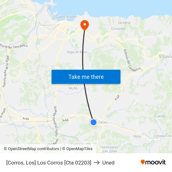 [Corros, Los]  Los Corros [Cta 02203] to Uned map
