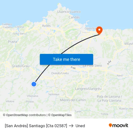 [San Andrés]  Santiago [Cta 02587] to Uned map