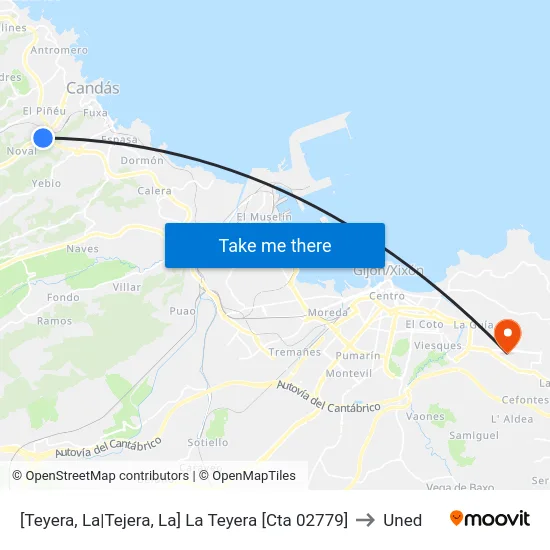 [Teyera, La|Tejera, La]  La Teyera [Cta 02779] to Uned map