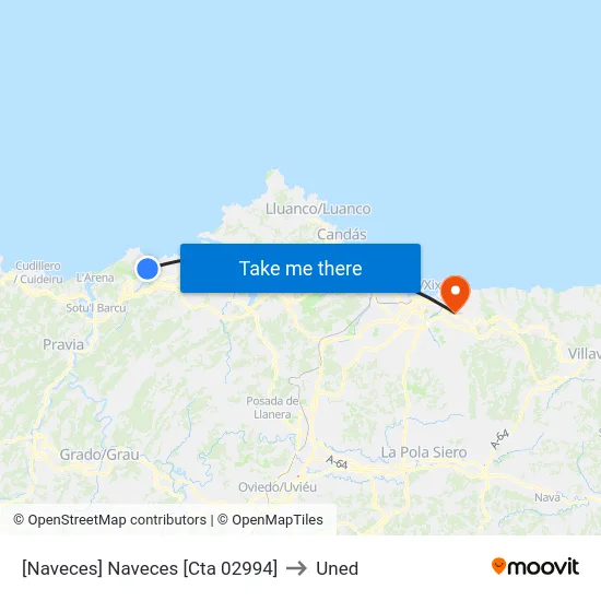 [Naveces]  Naveces [Cta 02994] to Uned map